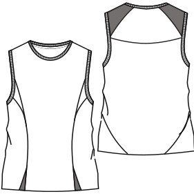 Fashion sewing patterns for MEN T-Shirts Sleeveless T-Shirt 7163